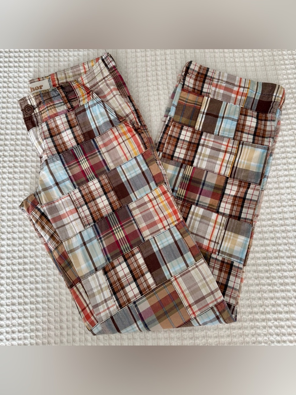 Chor Madras Plaid Patchwork Pants / Size Small (See Tag and Measurements)